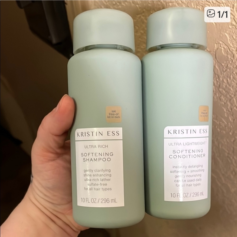 Kristin Ess Softening Shampoo and Conditioner Set - Light Green